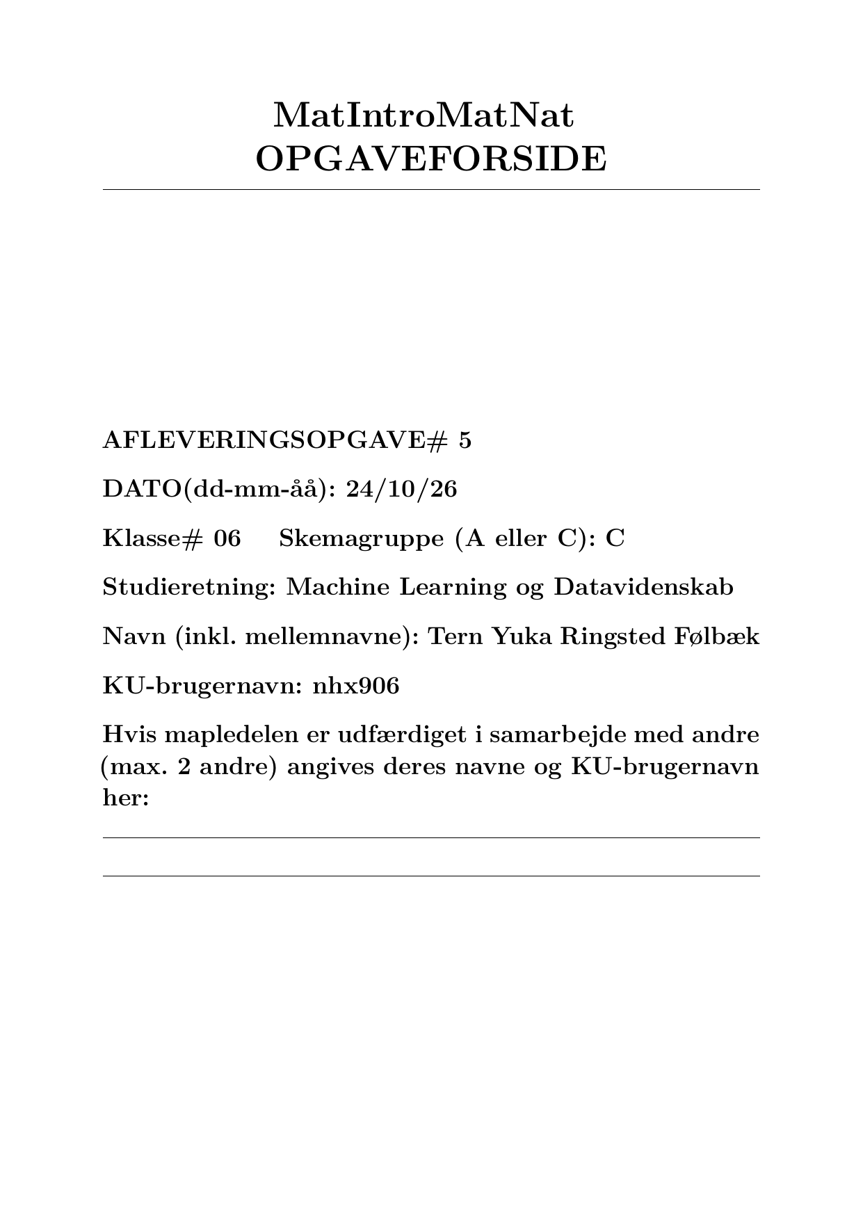 Assignment 5, page 1